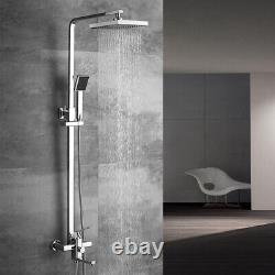 8 Rain Shower Head Bathroom faucet Set Tub Spout 3 Way Water Mixing Tap Chrome