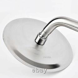8 Round Brushed Nickel Shower Faucet Set Rain Head 2-Way Mixer Valve Hand Spray