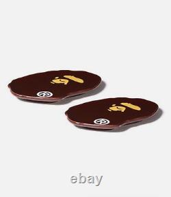 A BATHING APE Goods APE HEAD SMALL PLATE TWO PIECE SET 1I80-193-008 Brand New