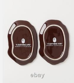 A BATHING APE Goods APE HEAD SMALL PLATE TWO PIECE SET 1I80-193-008 Brand New