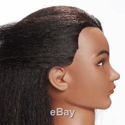 Afro American Cosmetology Mannequin Head Hairdresser Training 100% Human Hair