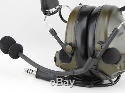 Airsoft 2 Way Radio Set Kit Baofeng Uv-5r Headset Peltor Sordin Comtac Green