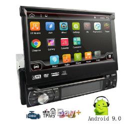 Android 9.0 Single 1 DIN Car GPS Radio Bluetooth DAB+ Stereo Flip Out Head Unit