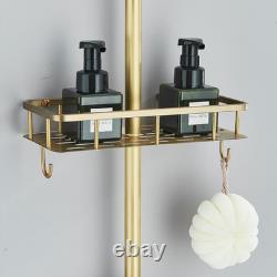 Antique Brass Exposed Bathroom Shower Mixer Twin Head Bar Set Round Valve System