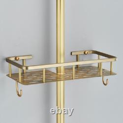 Antique Brass Exposed Bathroom Shower Mixer Twin Head Bar Set Round Valve System