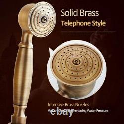 Antique Brass Shower Set Bathroom Mixer Tap 8Round Head Top Spray WithShower Hand