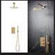 Apres Brushed Brass Concealed Shower Mixer Thermostatic Valve Over Head + Rail