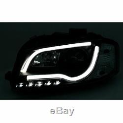 Audi A3 03 08 8P1 Hatch Black Drl Light Strip Projector Head Lights Pair