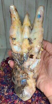 Aura Druzy Zebra Jasper Crystal Dragon Head 15.5cm 900g Rare Gift Skull Must See