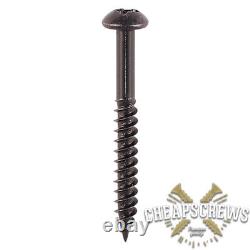 BLACK ROUND HEAD POZI WOOD SCREW BLACKJAX POZI JAPANNED 3,5-4-5mm 6-10g 16-50mm