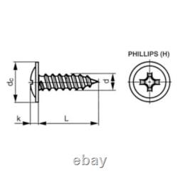 BLACK SELF TAPPING SCREWS FLANGE HEAD FLANGED TAPPERS 3.9-4.8mm