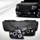 Blk Halo Led Projector Head Lights Withgrill Grille 2007+ Avalanche/suburban/tahoe