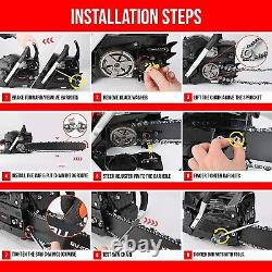 BU-KO Chainsaw 65cc 20 Bar with 2 Chains and 16 Bar Petrol 3.89HP