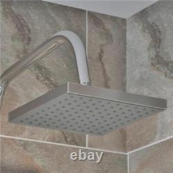 Bath Shower Mixer Tap with Dual Outlet Rainfall Shower Heads Silver Chrome