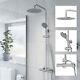 Bathroom Shower Mixer Thermostatic Set Twin Head Chrome Exposed Valve Round Set