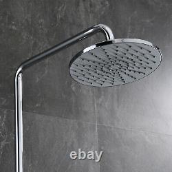 Bathroom Shower Mixer Thermostatic Set Twin Head Chrome Exposed Valve Round Set