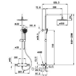 Bathroom Shower Mixer Thermostatic Set Twin Head Chrome Exposed Valve Round Set