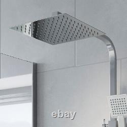 Bathroom Shower Mixer Thermostatic Set Twin Head Round Square Exposed Chrome