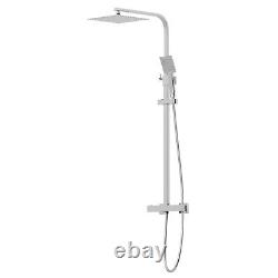 Bathroom Shower Mixer Thermostatic Set Twin Head Round Square Exposed Chrome