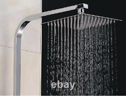 Bathroom Thermostatic Exposed Shower Mixer Twin head Large Square Bar Set Chrome