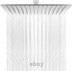 Bathroom Thermostatic Exposed Shower Mixer Twin head Large Square Bar Set Chrome