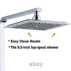 Bathroom Thermostatic Shower Mixer Set Twin Head Chrome Exposed Valve Round Set