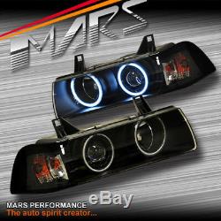 Black AngelEyes projector Head lights for BMW E36 Sedan 318i 320i 323i 325i 328i