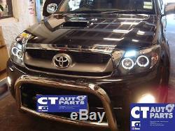 Black CCFL Angel-Eyes Projector Head Lights for 05-10 Toyota Hilux SR5 Ute