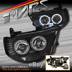 Black CCFL Angel Eyes Projector Head Lights for Mitsubishi Triton 06-15 2Dr 4Dr