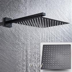 Black Concealed Shower Mixer Display 40cm Over head Rail Bathroom Set 3 ways Tap