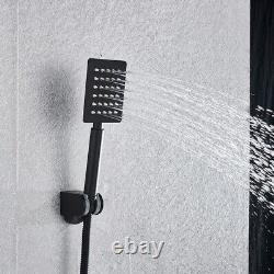Black Concealed Shower Mixer Set Over Head with 30cm Rain Bathroom Hand Sprayer
