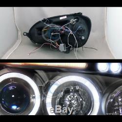 Black Drl Led Halo Rims Projector Head Lights Signal Jy 06-09 Golf Gti Jetta Mk5