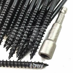 Black Hex Head Landscape Sleeper Screws Fixings / Timberlok, Timberfast, Timberfix