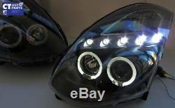 Black LED DRL Angel Eyes Projector Head Lights NISSAN INFINITI G35 V35 350GT Cou