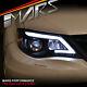 Black Led Drl Day-time Projector Head Lights For Subaru Impreza 07-13 Rs Wrx Sti