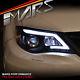 Black Led Drl Day-time Projector Head Lights For Subaru Impreza 07-13 Rs Wrx Sti