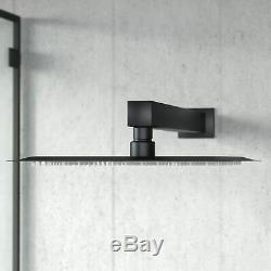 Black Matt Square Shower Head Concealed Thermostatic Mixer Valve HandHeld Temel