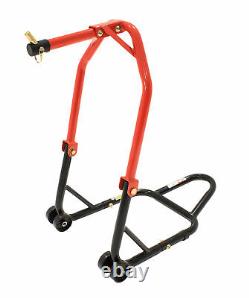 Black Pro Range Motorcycle Motorbike Bike Front Head Rear Paddock Stand