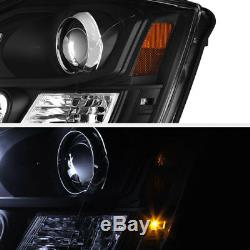 Black Projector Head Lamp C-Shape LED Light Tube For 04-15 Titan 04-07 Armada