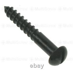 Black Wood Screws Japanned Round Head Straight Slotted Dome Head Screw Steel