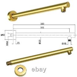 Brushed Gold 3 Way Concealed Shower Mixer Dual Head Handset Bath Filler Round