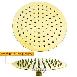 Brushed Gold 3 Way Concealed Shower Mixer Dual Head Handset Bath Filler Round