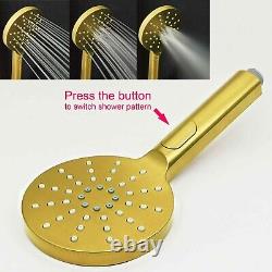 Brushed Gold 3 Way Concealed Shower Mixer Dual Head Handset Bath Filler Round