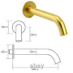 Brushed Gold 3 Way Concealed Shower Mixer Dual Head Handset Bath Filler Round