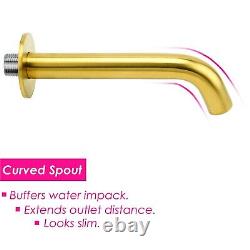 Brushed Gold 3 Way Concealed Shower Mixer Dual Head Handset Bath Filler Round