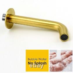 Brushed Gold 3 Way Concealed Shower Mixer Dual Head Handset Bath Filler Round