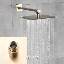 Brushed Gold Shower Faucet System 30cm Over Head Bathroom Shower Mixer Valve Set