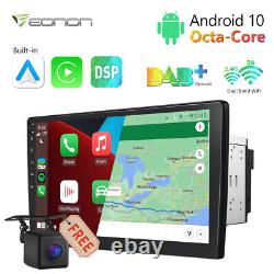 CAM+Eonon 10.1 2DIN Car Stereo Radio GPS Sat Nav Head Unit Android Auto CarPlay