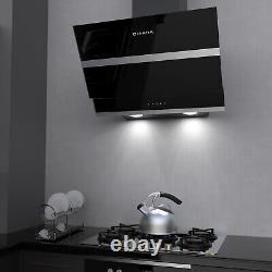 CIARRA Cooker Hood 60cm Black Angled 750m3/h Extractor Fan +2pcs Carbon Filters