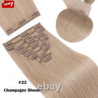 CLEARANCE 100% Human Hair Extensions Clip in Real Remy Hair Full Head UK Caramel
